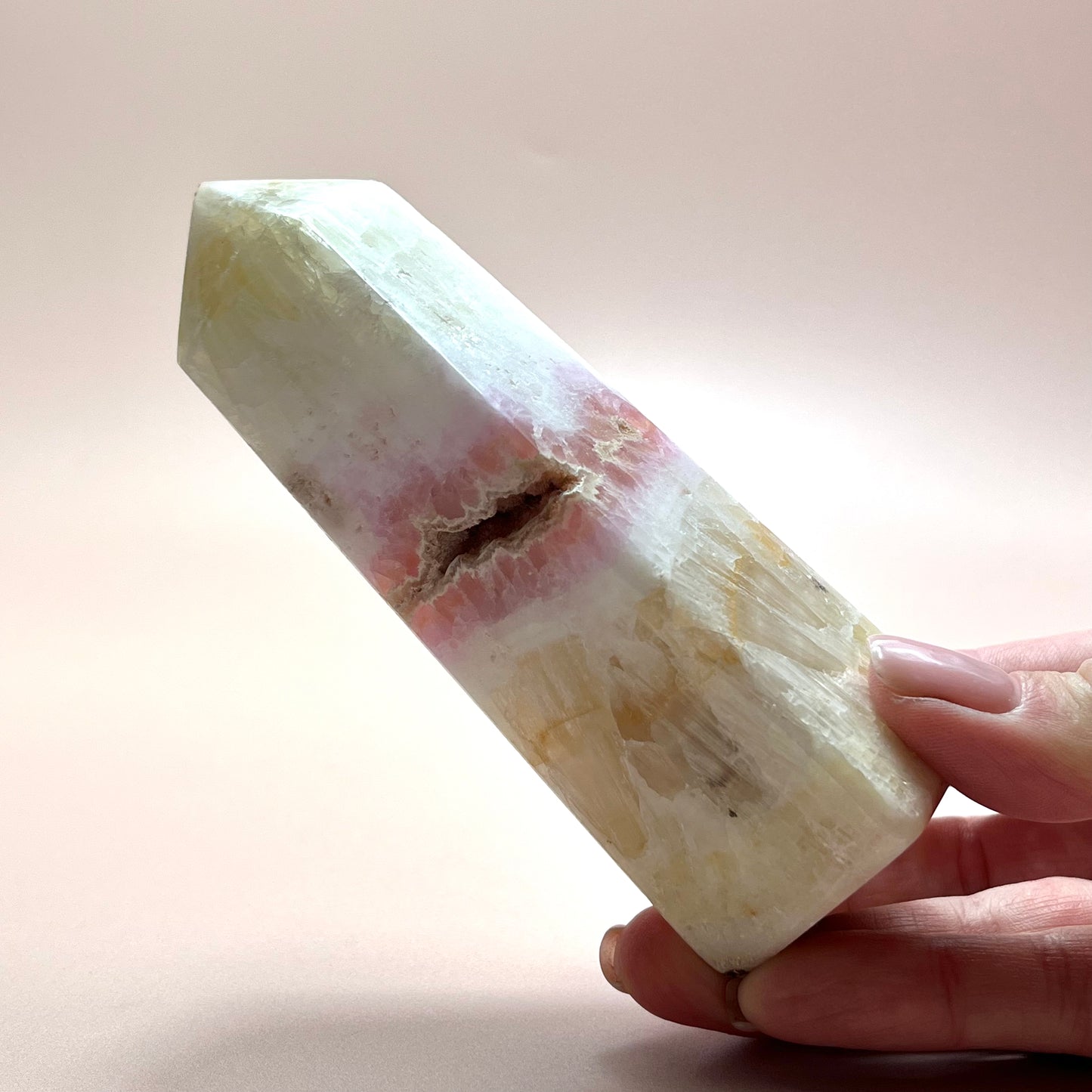 Pink Aragonite Obelisk