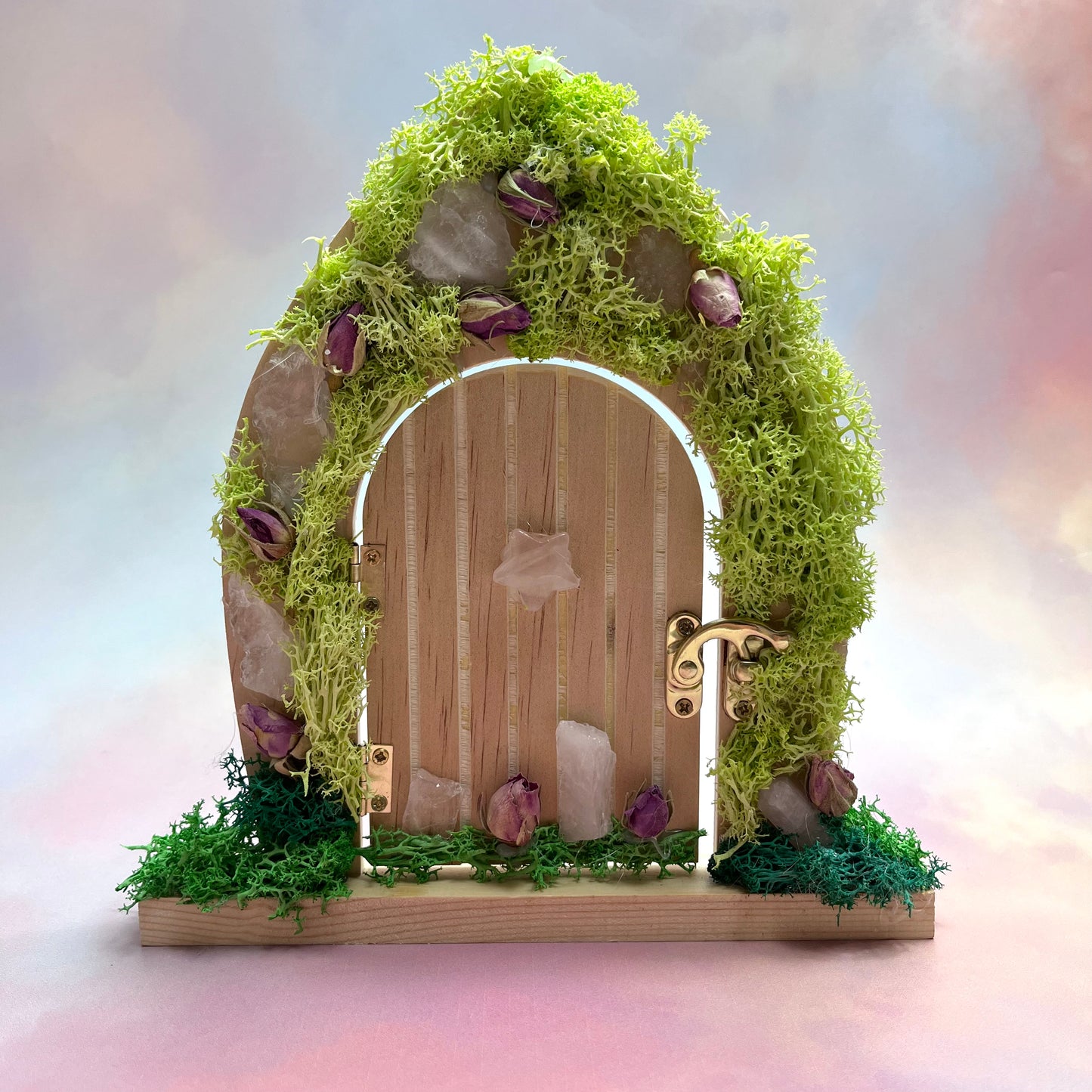 Rose Quartz Crystal Fairy Door