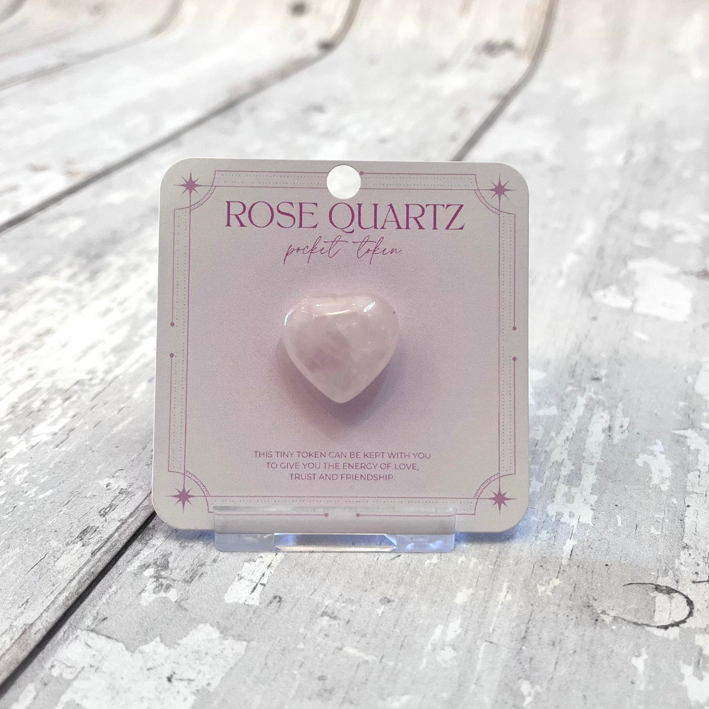 Rose Quartz Pocket Token Heart