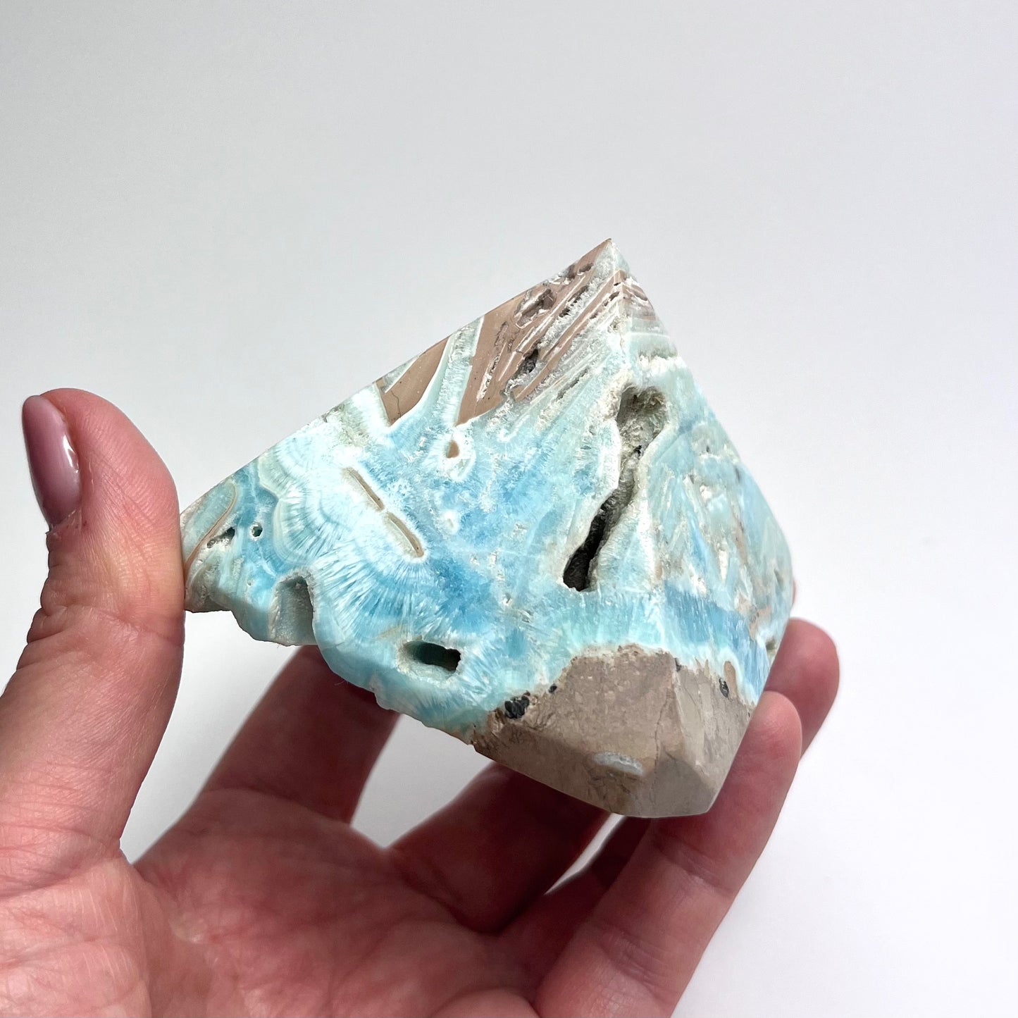 Blue Aragonite Pyramid