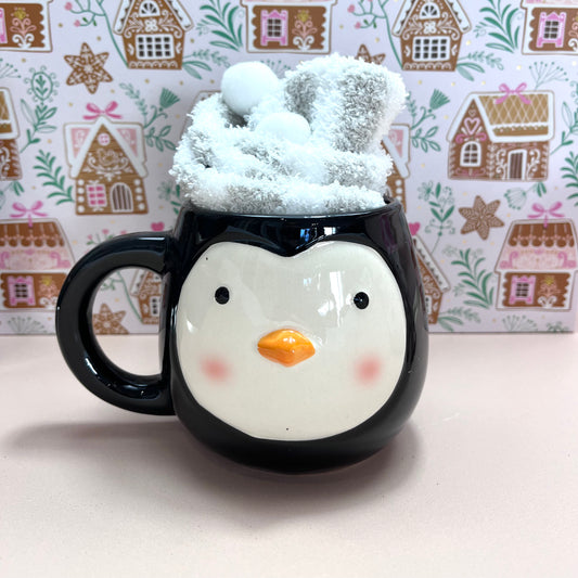 Penguin Mug And Socks Gift