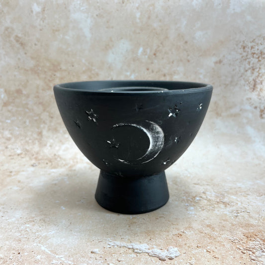 Terracotta Smudge Bowl - Moon & Stars