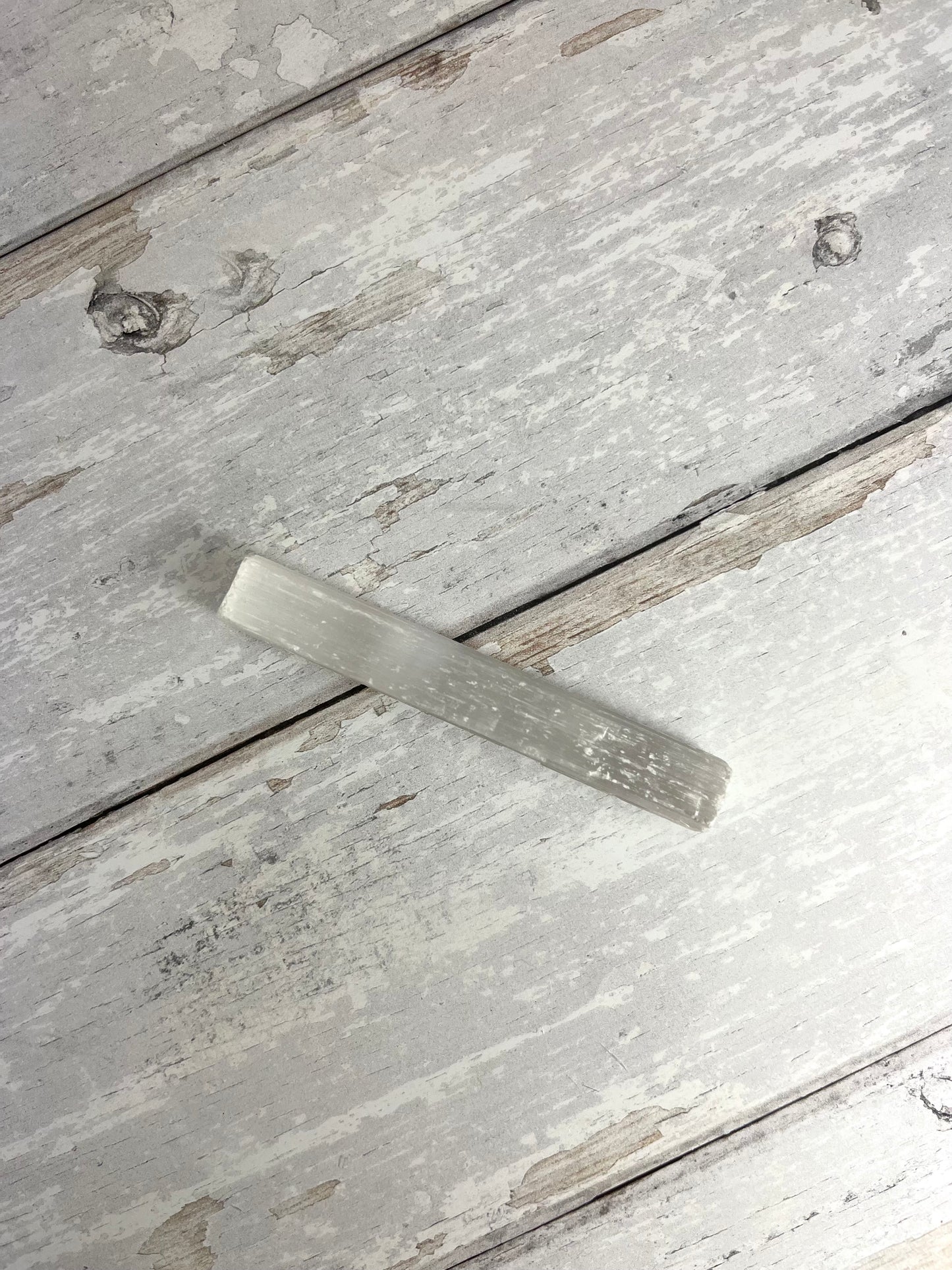 Selenite Rough Ruler 10cm