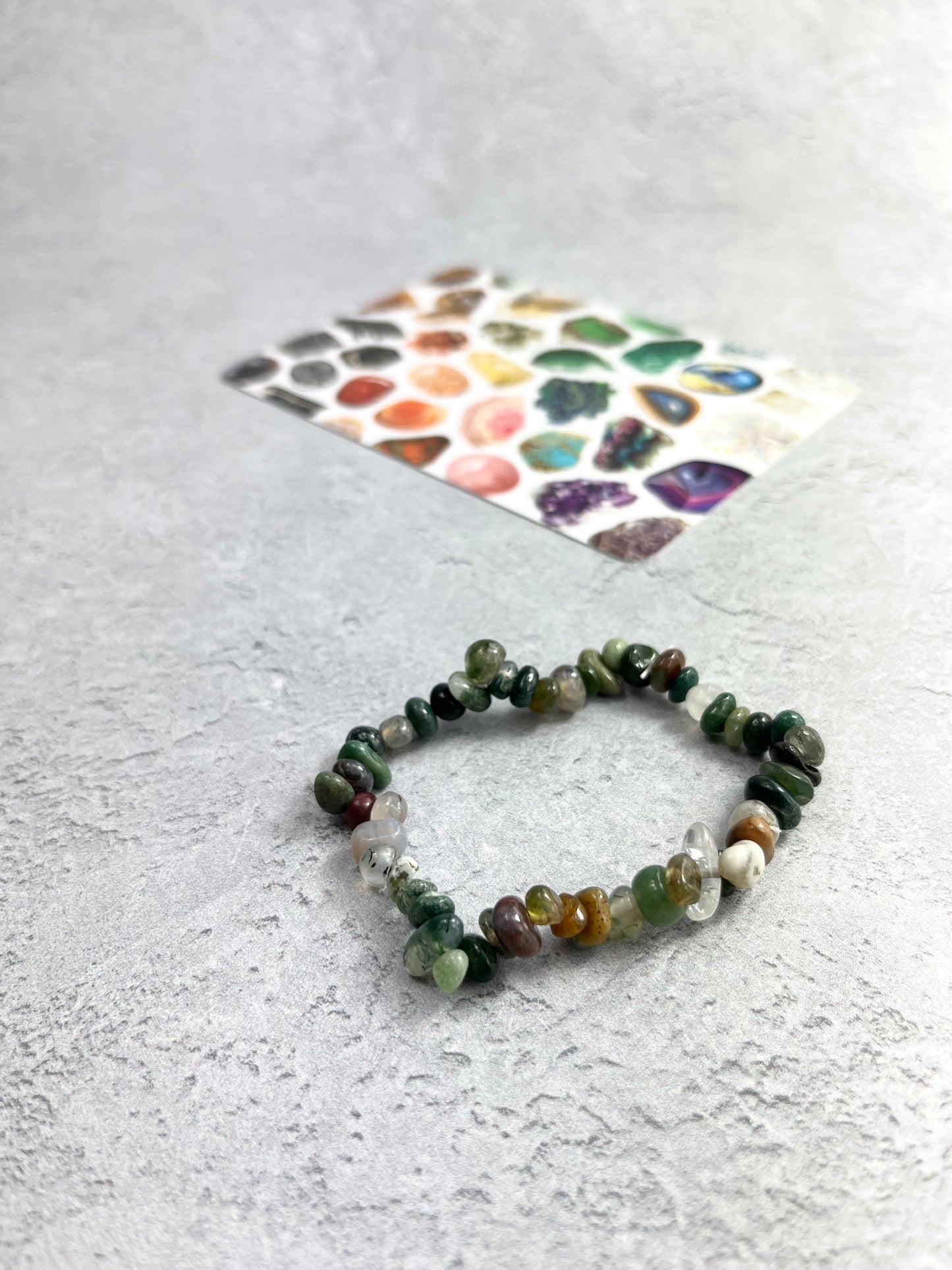 Moss Agate Chip Bracelet