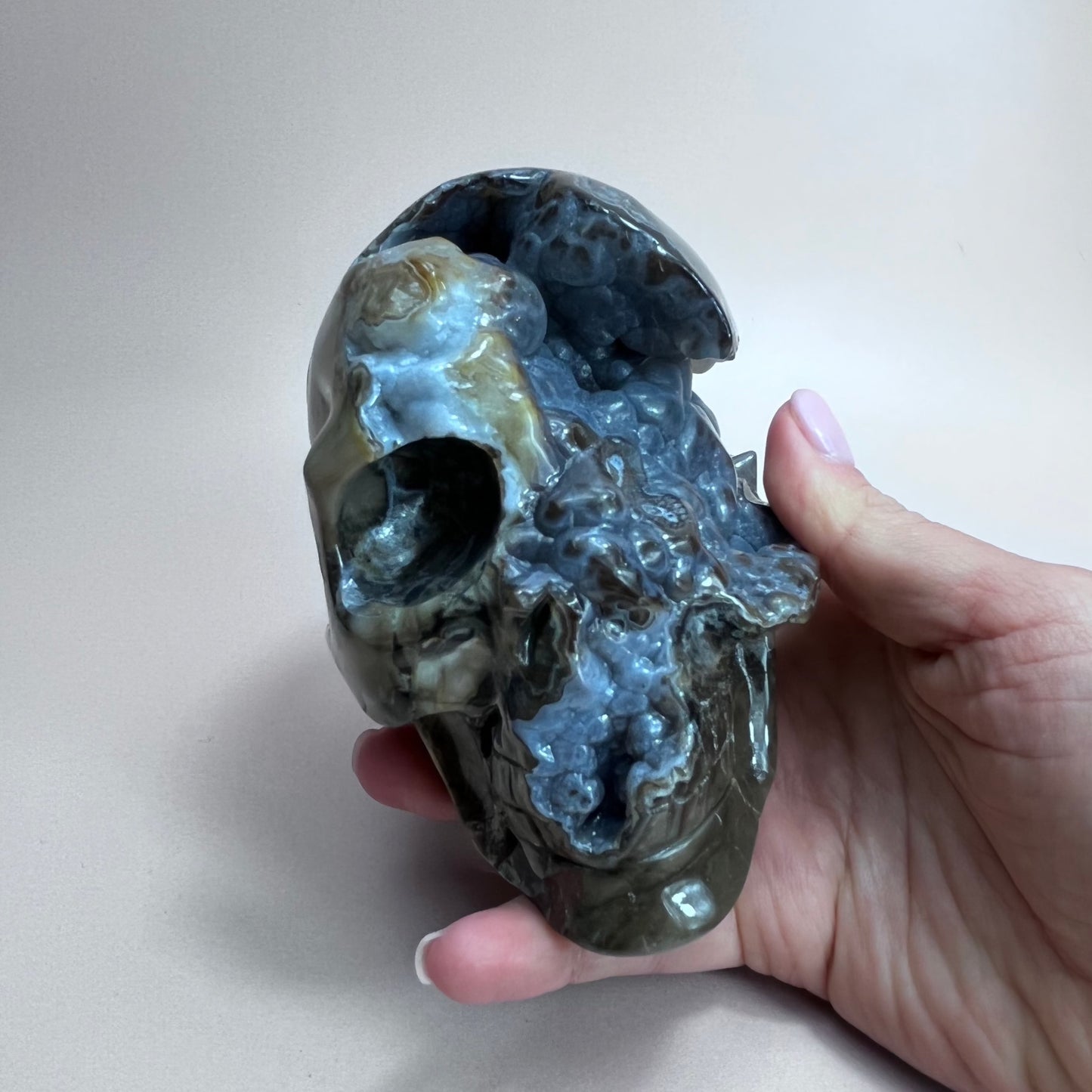 Agate Skull Decor Piece