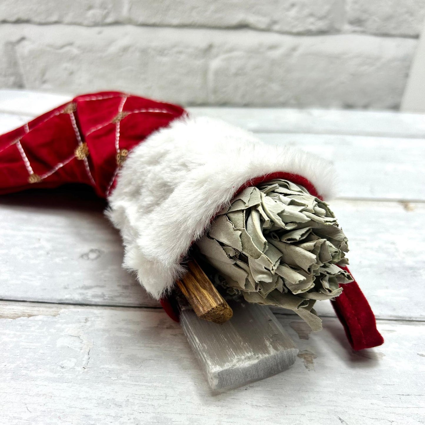 Sparkly Red Stocking Crystal Sage Bundle