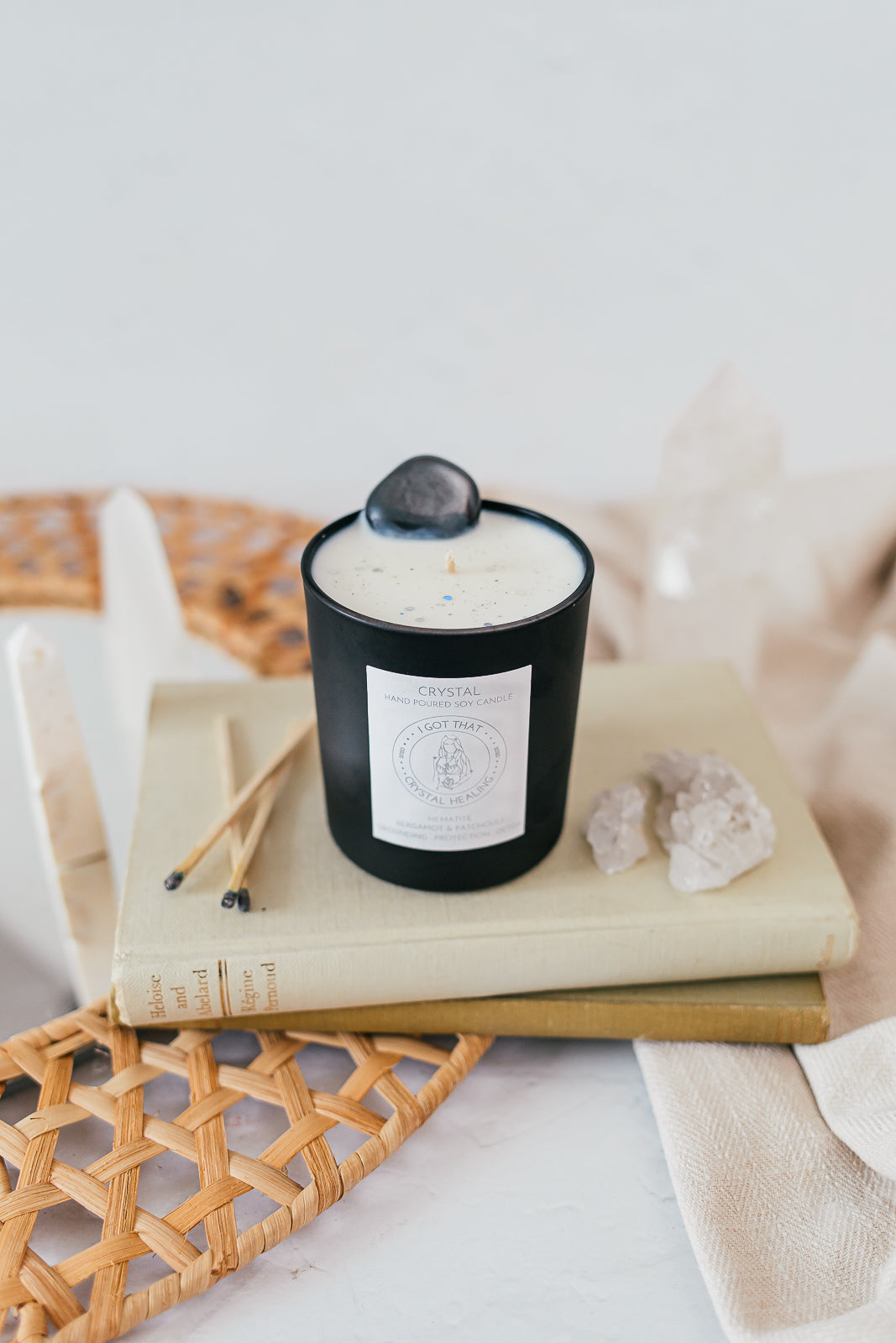 Hematite - Bergamot & Patchouli Candle - Black