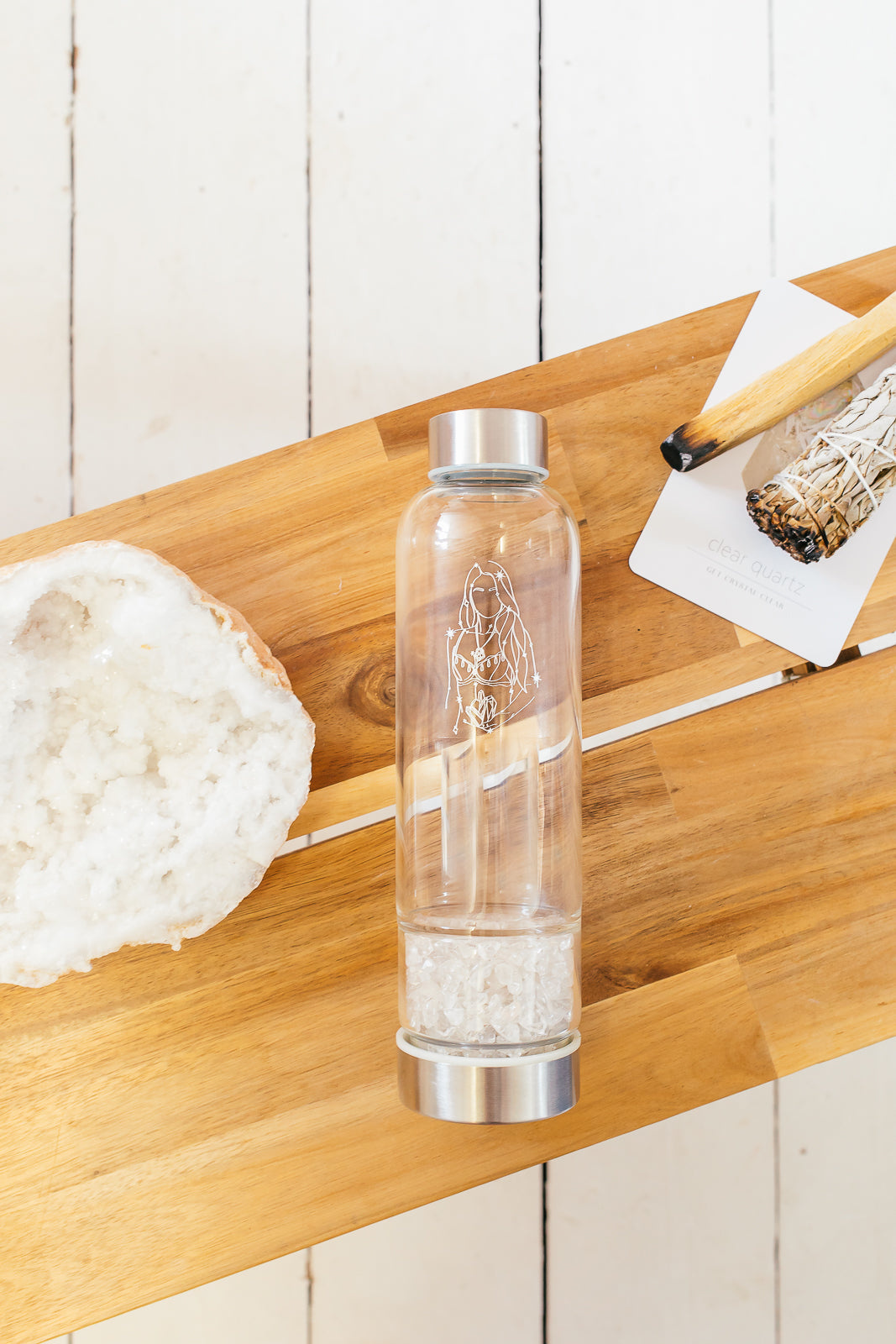 Crystal Water Bottle - Clear Quartz