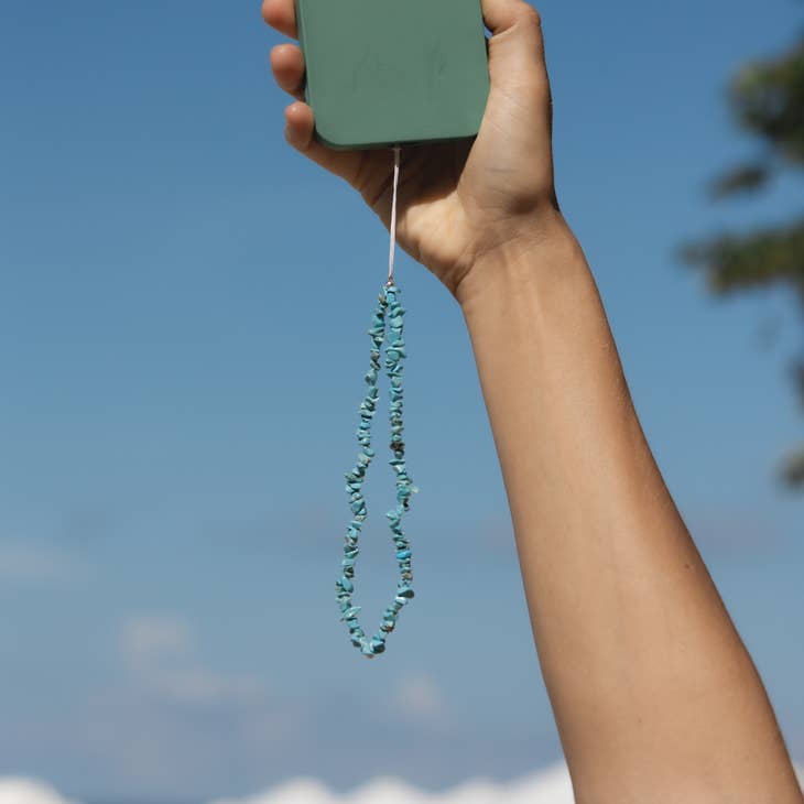 Turquoise Crystal Phone Strap