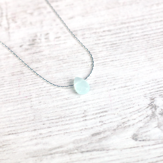 Aqua Marine Necklace (Silver)