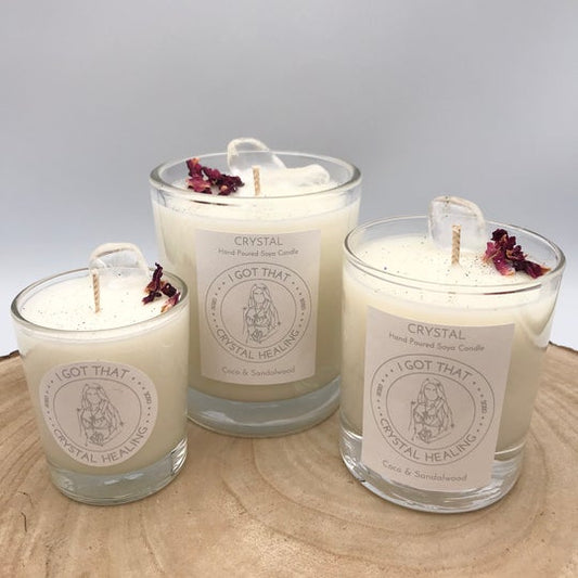 Medium Classic Clear Quartz - Coco & Sandalwood Candle (Ex Display)