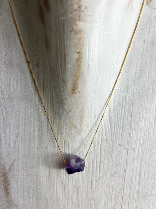 Amethyst - 14k Gold Plated Necklace