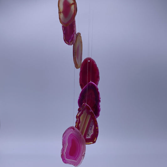 pink crystal wind chime